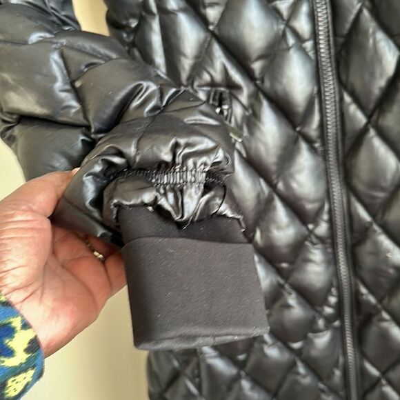 DVF Black Long Feather Blend Puffer Coat XS - Picture 3 of 10